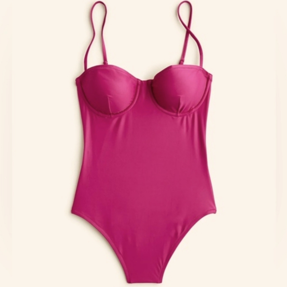 J.CREW Heritage balconette underwire one‑piece swimsuit. New With Tags